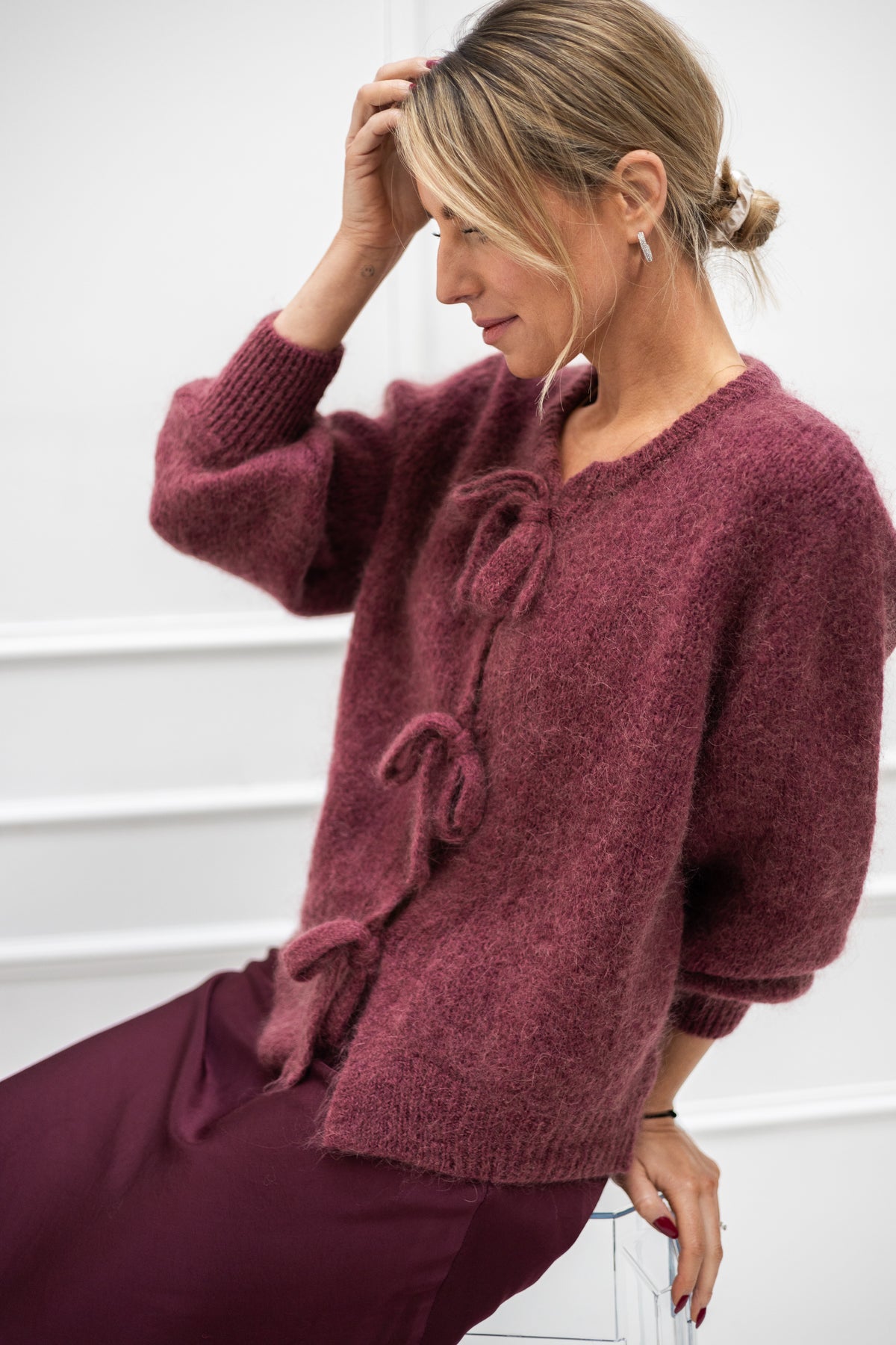 Villa Smilla Cardigan Bow rose