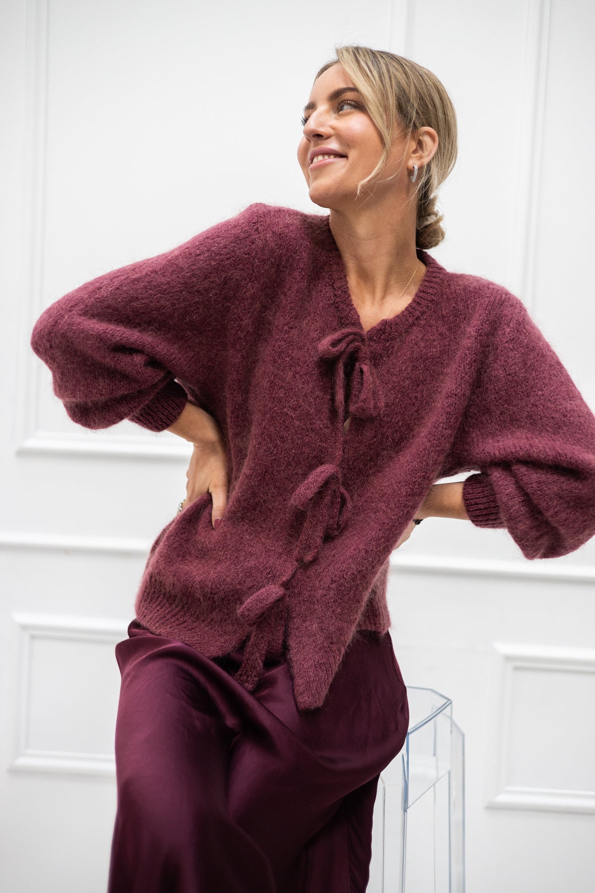 Villa Smilla Cardigan Bow rose