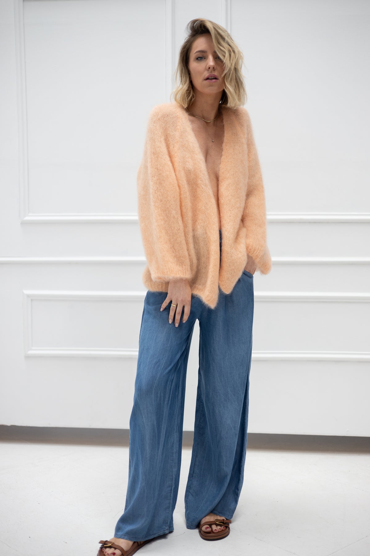 Vorbestellung Villa Smilla Cardigan Mohair Apricot