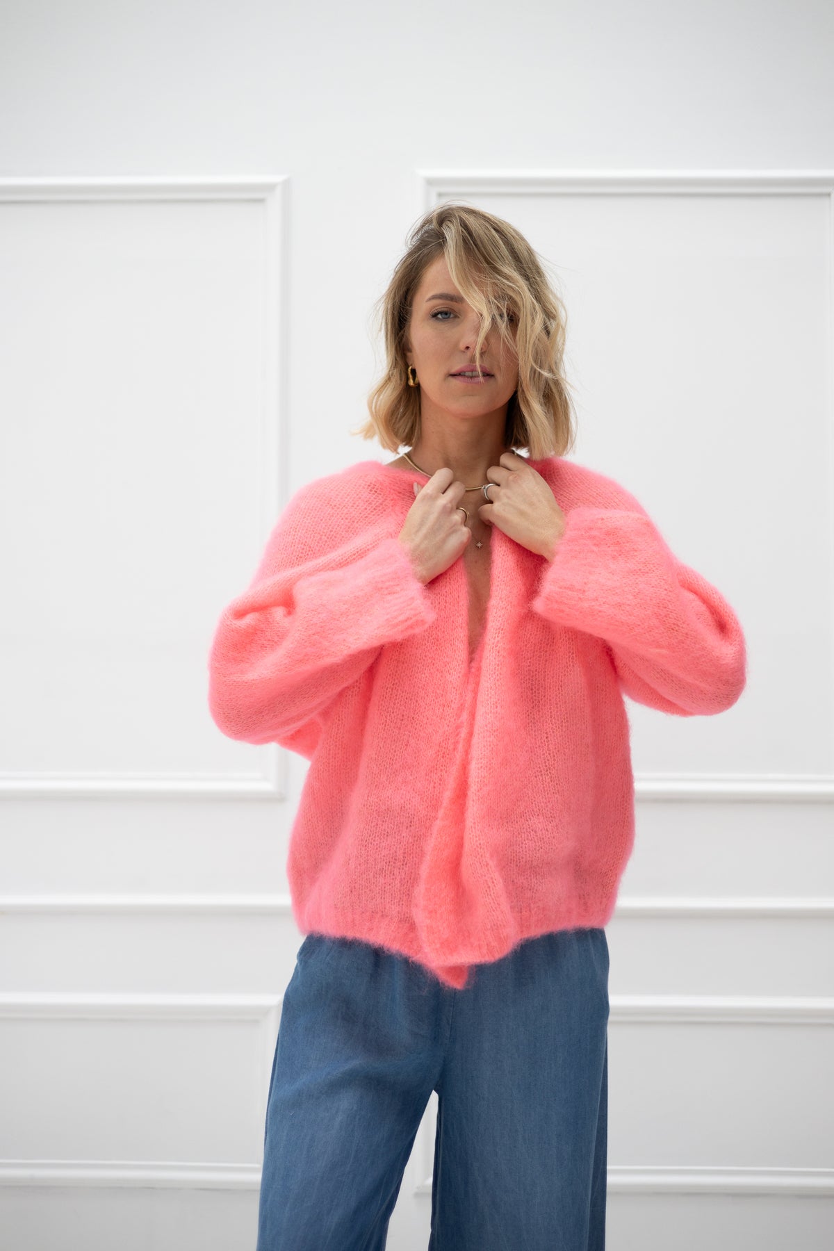 Vorbestellung Villa Smilla Cardigan Mohair Neon