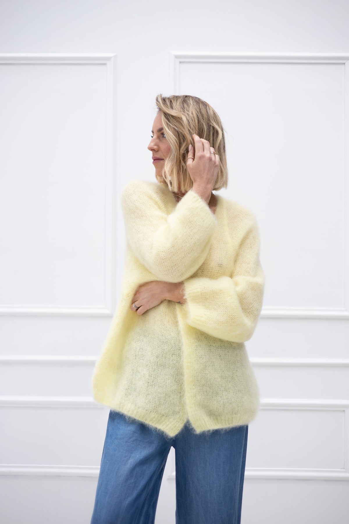 Villa Smilla Cardigan Mohair gelb