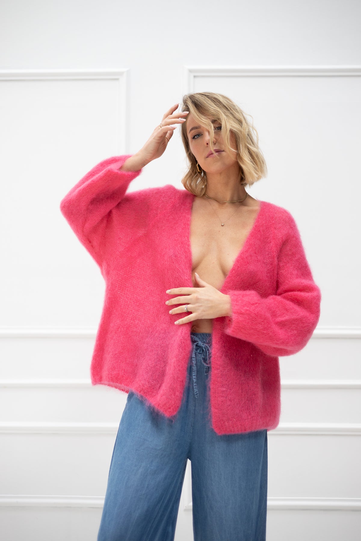 Vorbestellung Villa Smilla Cardigan Mohair Pink