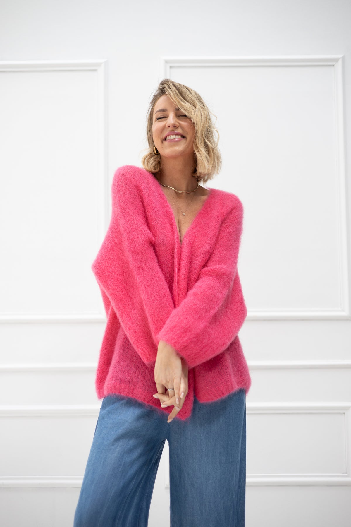 Vorbestellung Villa Smilla Cardigan Mohair Pink