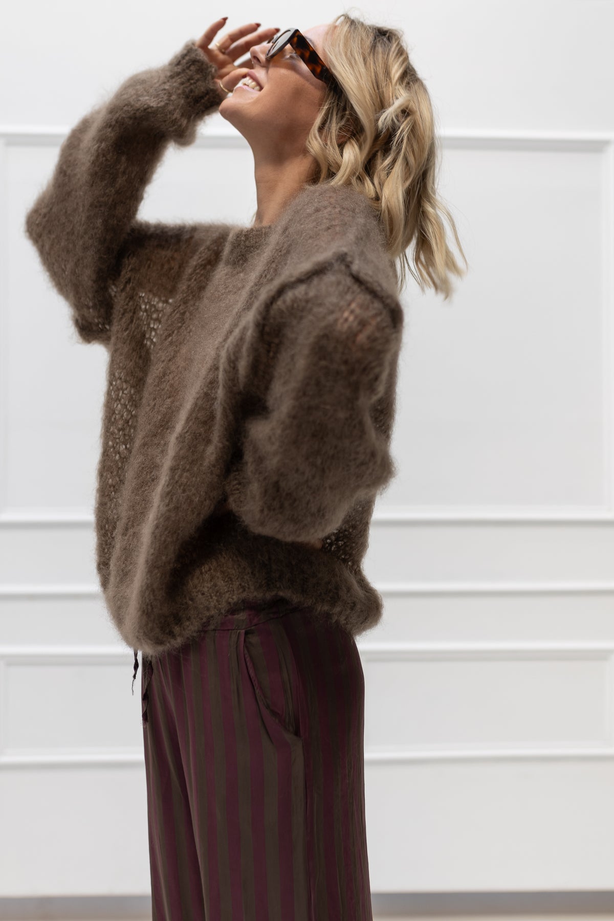 Villa Smilla Mohair Pullover Mathilda braun