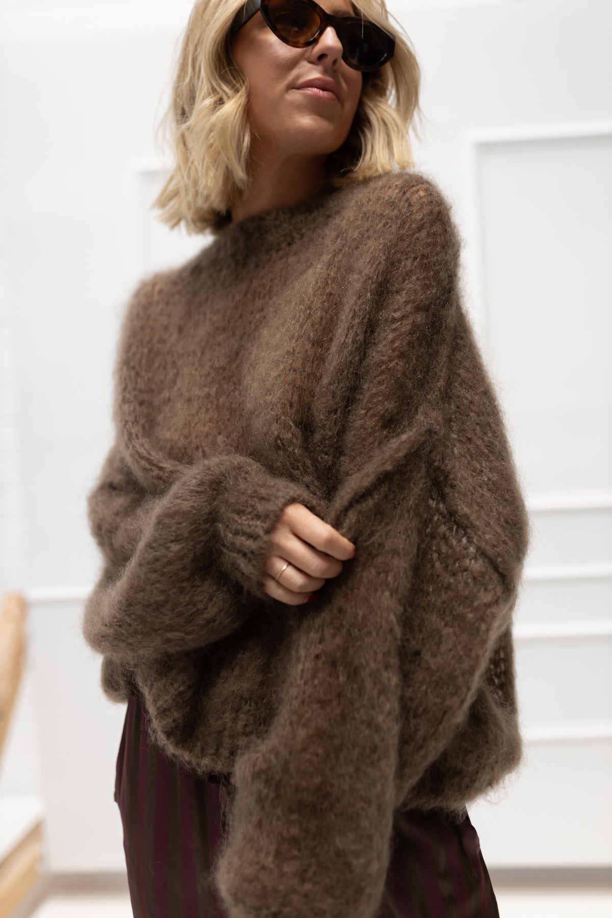 Villa Smilla Mohair Pullover Mathilda braun