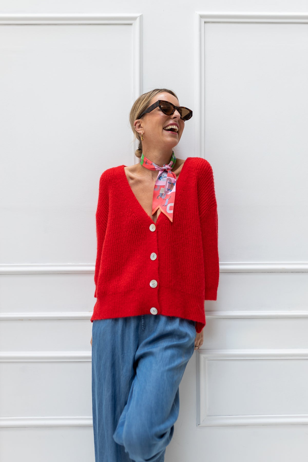 Villa Smilla cardigan Red Bomb