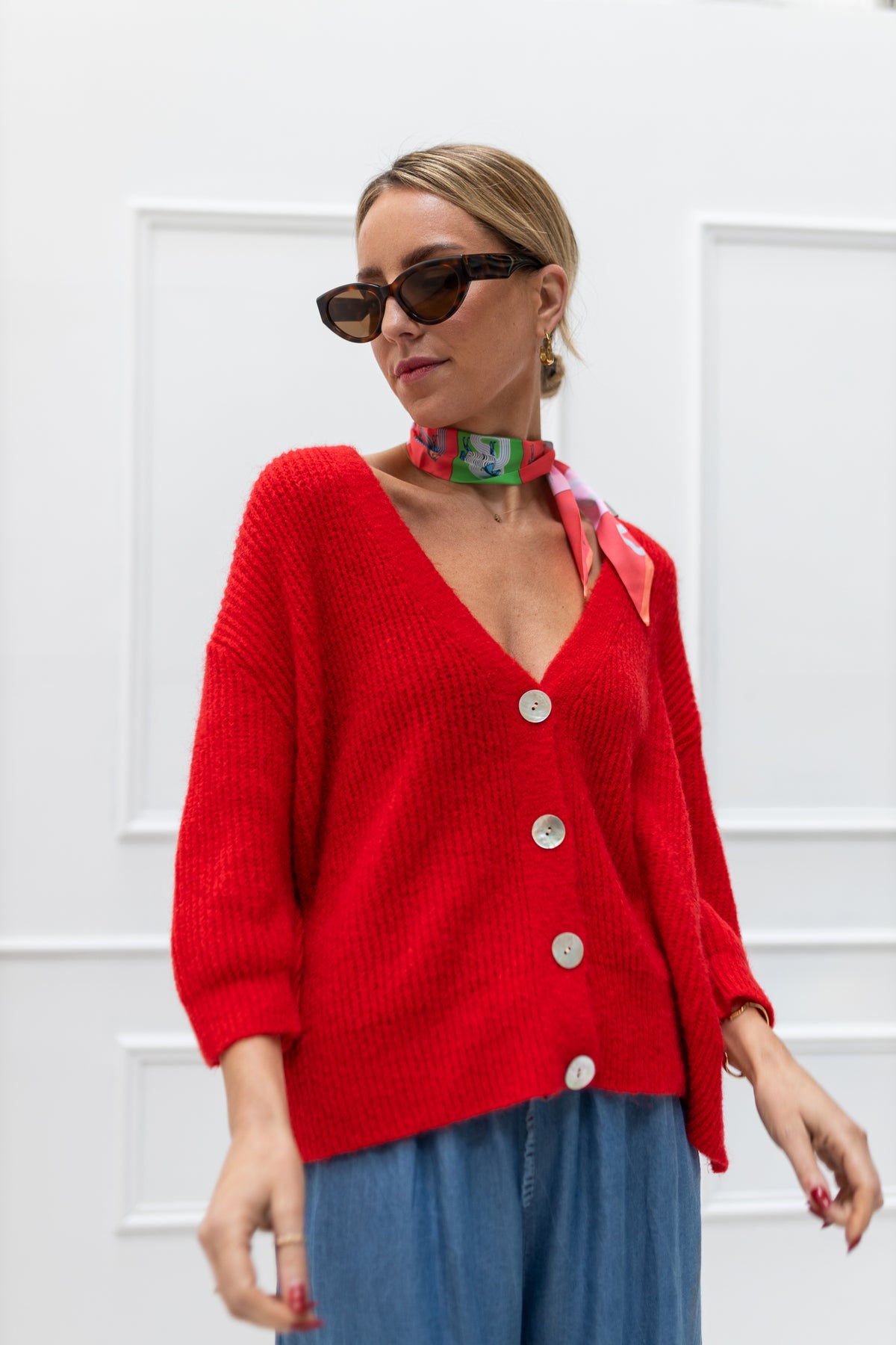 Villa Smilla cardigan Red Bomb