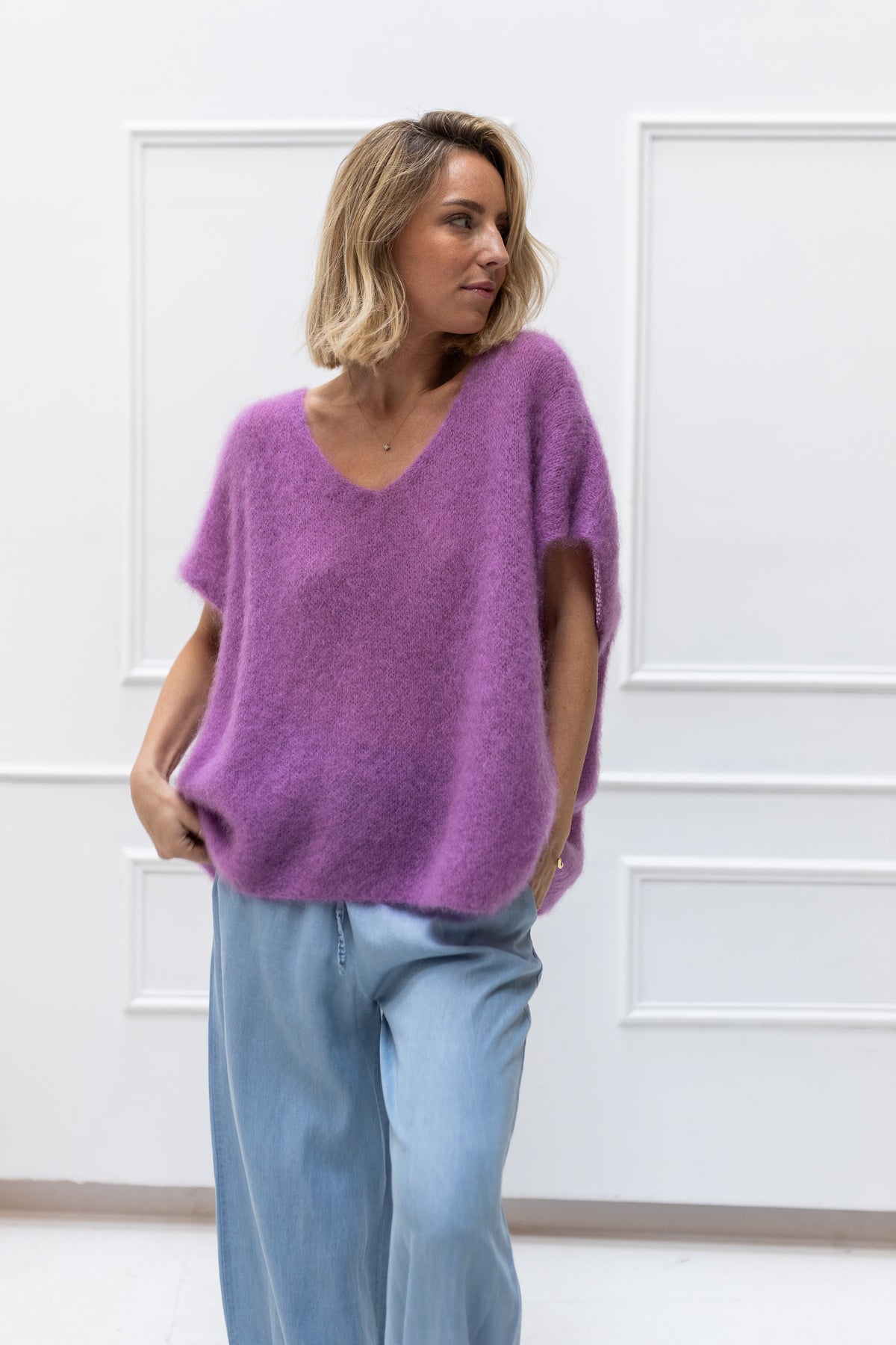 Villa Smilla Mohair Pullunder Annegret lila