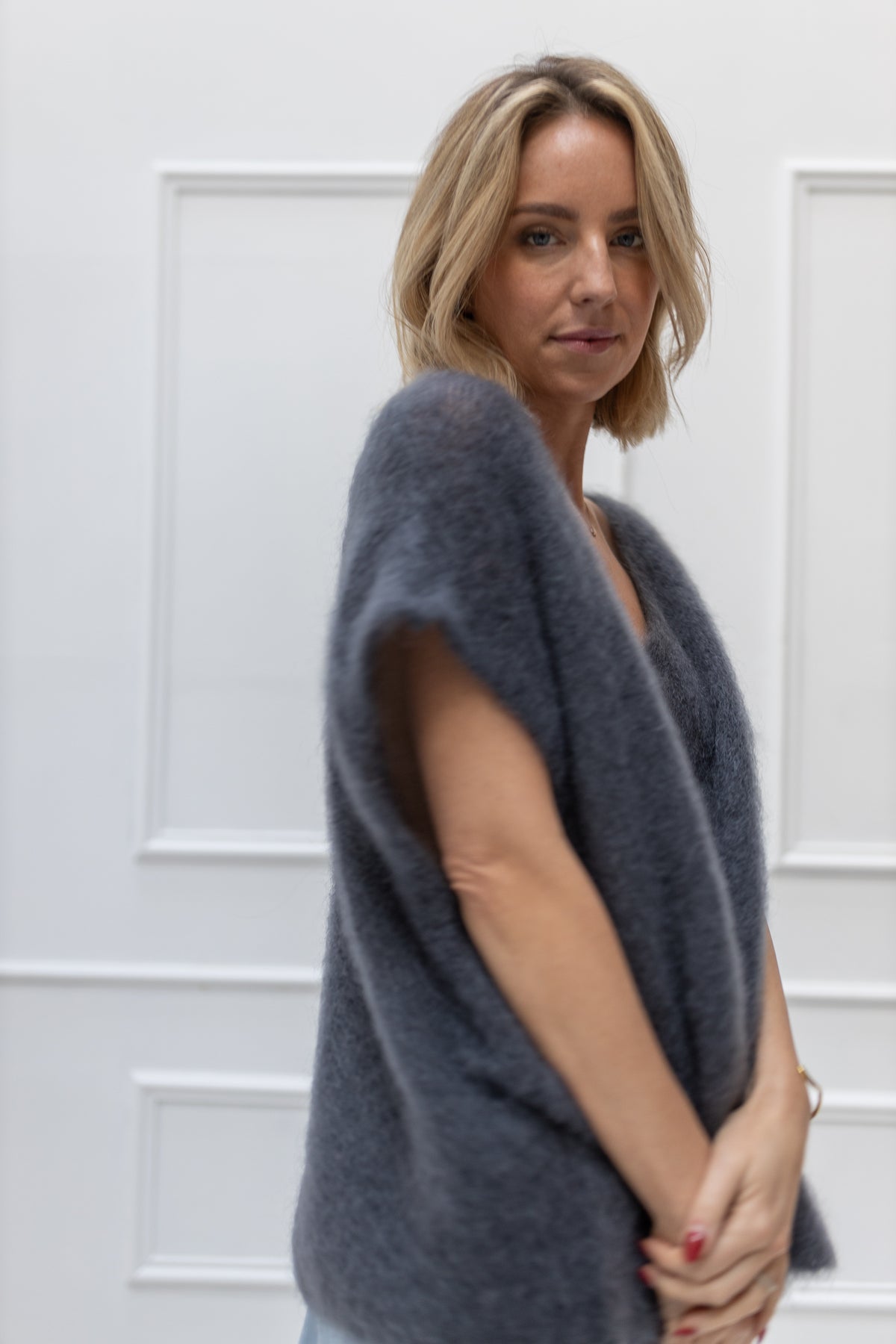 Villa Smilla Mohair Pullunder Annegret grau