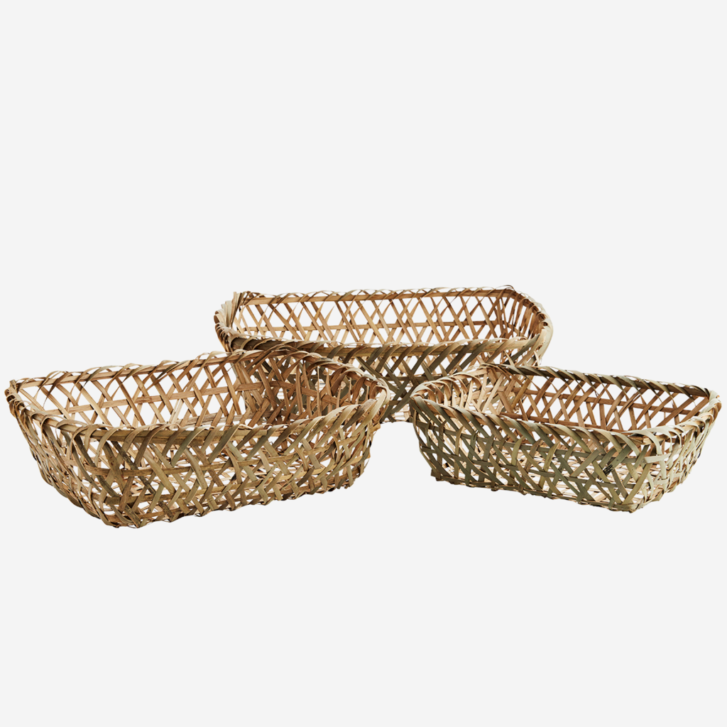 Madam Stoltz Bamboo Trays 3er